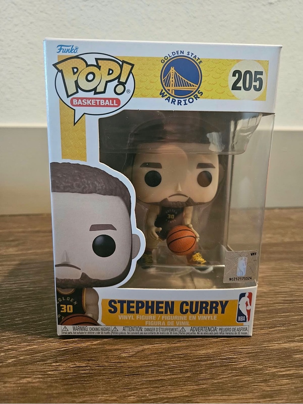 Stephen Curry Funko Pop/ Golden State Warriors/#205/new/original packed.